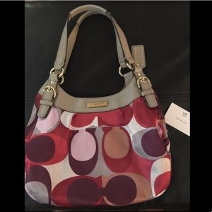 COACH Scarf Print Op Art Sateen Tote